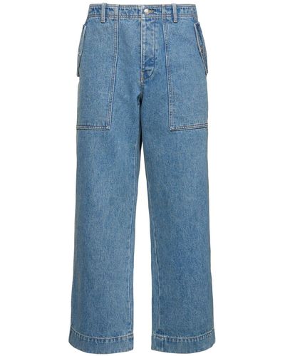 Maison Kitsuné Workwear Cotton Trousers - Blue