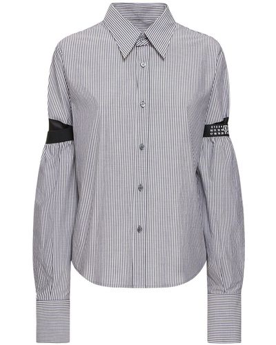 MM6 by Maison Martin Margiela Cotton Long-sleeved Shirt - Gray