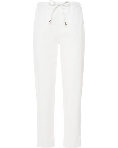 Max Mara Terreno Cotton Drill Straight Pants - White