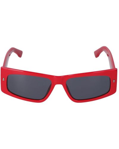 DSquared² Sonnenbrille mit eckigem Gestell - Rot
