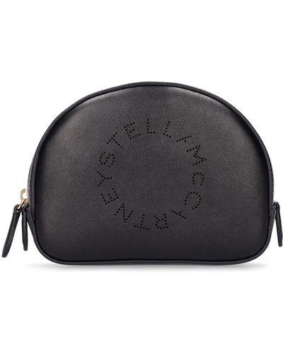 Stella McCartney Neceser De Piel Sintética Con Logo - Negro