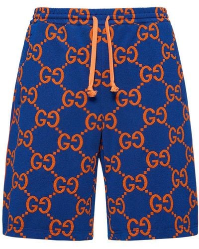 Gucci gg Technical Jacquard Sweat Shorts - Blue