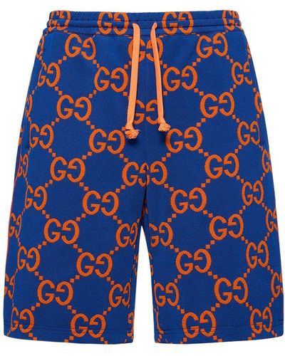 Gucci Short en jacquard technique gg - Bleu