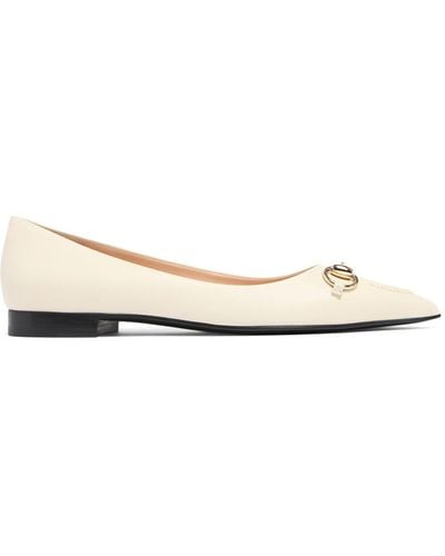 Gucci Ballerine in in pelle con morsetto 15mm - Neutro