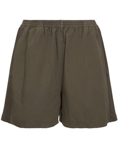 The Row Gunty Cotton Jersey Shorts - Green