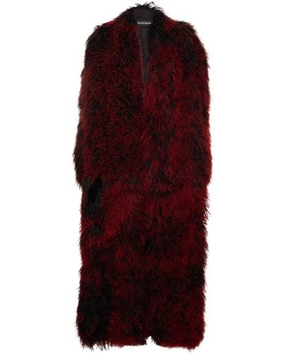 Ann Demeulemeester Cappotto jacobina in shearling - Rosso