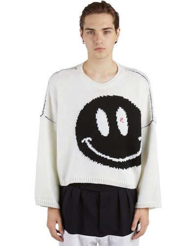 Raf Simons Smiley Oversized Sweater - White
