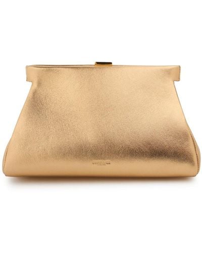 DeMellier London Cannes Metallic Slim Smooth Leather Bag - Natural