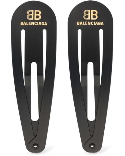 Balenciaga Set Of 2 Holli Hair Clips - Black