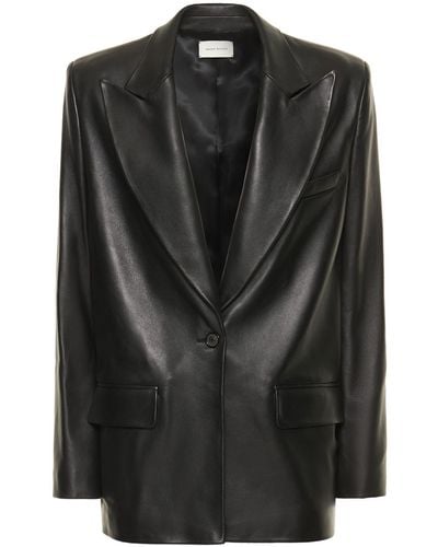 Magda Butrym Oversize Tailored Leather Blazer - Black