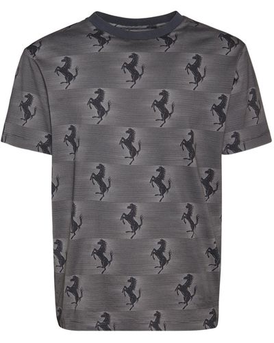 Ferrari T-shirt Aus Baumwolle Mit Logodruck - Grau