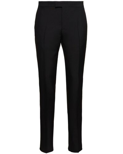 Versace Wool & Mohair Evening Trousers - Black