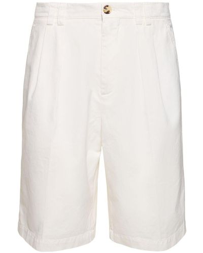 Brunello Cucinelli Shorts de algodón teñido - Blanco