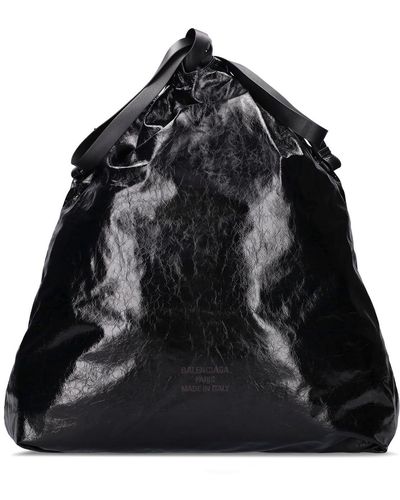 Balenciaga Grand sac en cuir trash bag - Noir