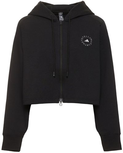 adidas By Stella McCartney Sweat-shirt court à capuche sportswear - Noir