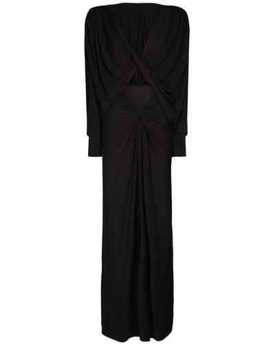 Saint Laurent Crepe Jersey Cutout Dress - Black