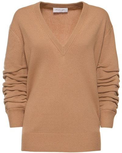 Michael Kors Cashmere V Neck Sweater - Brown