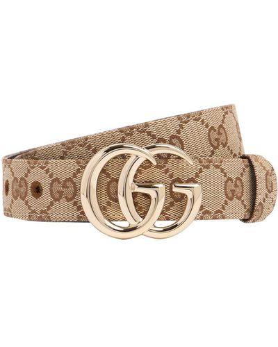 Gucci 30mm gg Marmont Canvas Belt - Metallic