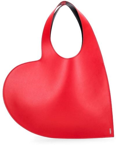 Coperni Heart Leather Tote Bag - Red