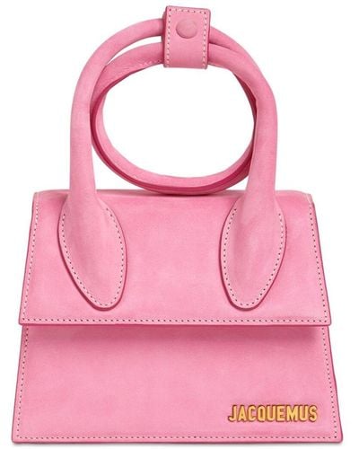 Jacquemus Le Chiquito Noeud Suede Bag - Pink