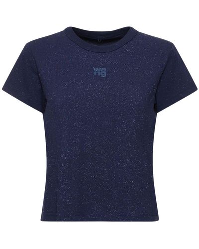 Alexander Wang T-shirt Aus Baumwolljersey "essential" - Blau