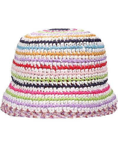 Missoni Cappello Bucket In Viscosa Crochet A Righe - Multicolore