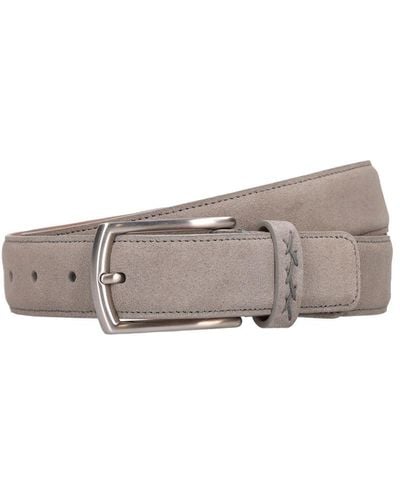 Zegna Lux Leisurewear Triple Stitch Belt - Grey
