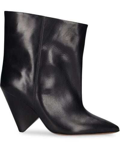 Isabel Marant 90Mm Miyako Leather Ankle Boots - Black
