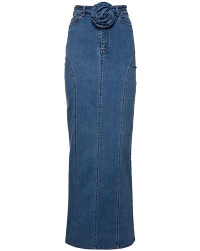 ROTATE BIRGER CHRISTENSEN Falda de denim stretch - Azul