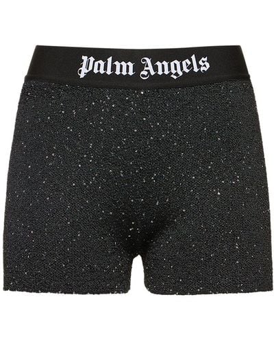 Palm Angels Short en viscose mélangée à logo soiree - Noir