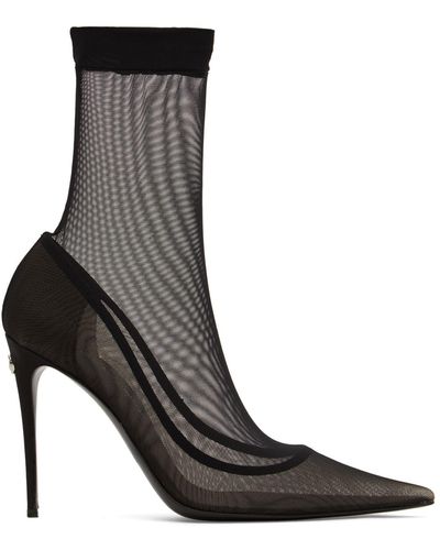 Dolce & Gabbana Tulle Boots - Black