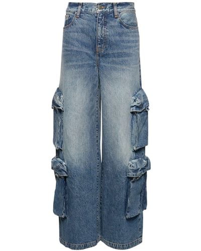 Amiri Weite Cargo-jeans Aus Baumwolldenim - Blau