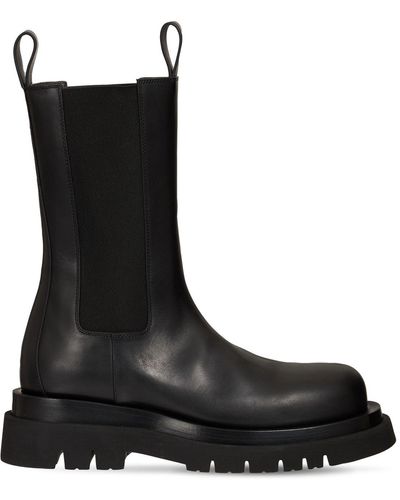 Bottega Veneta Lug Leather Chelsea Boots - Black