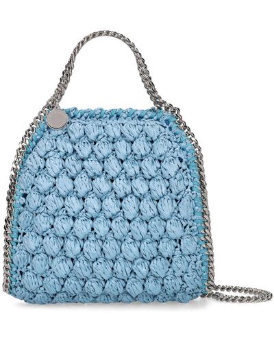 Stella McCartney Borsa shopping piccola popcorn in crochet - Blu