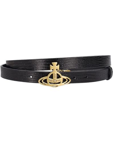 Vivienne Westwood Small Orb Buckle Leather Belt - White