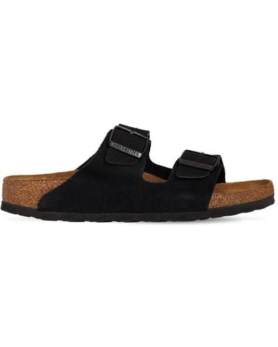 Birkenstock Arizona Sfb Suede Sandals - Black