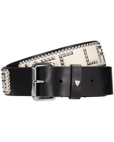 HTC Ceinture en cuir clouté htc l.a. 4 cm - Noir