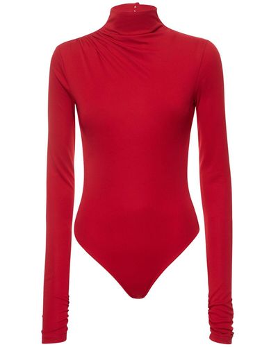 ANDAMANE Parker Stretch Jersey Bodysuit - Red