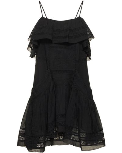 Isabel Marant Moly Tiered Broderie-anglaise Minidress - Black