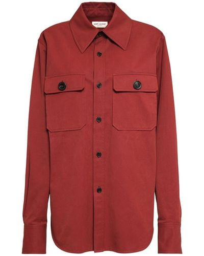 Saint Laurent Cotton Twill Shirt - Red
