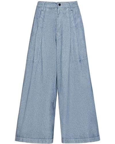 Yohji Yamamoto Jeans Aus Beschichtetem Baumwolldenim - Blau