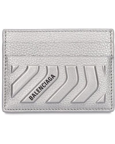 Balenciaga Car Embossed Leather Card Holder - Gray