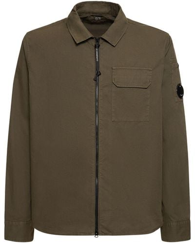 C.P. Company Camisa de gabardina con cremallera - Verde