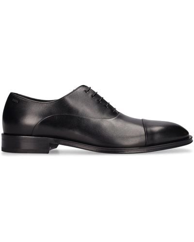 Hugo Boss Hombre Firstclass _ Oxfr _ Gsu  Cuero Negro Oxford Zapatos con