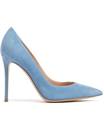 Gianvito Rossi 105Mm Gianvito Suede Court Shoes - Blue