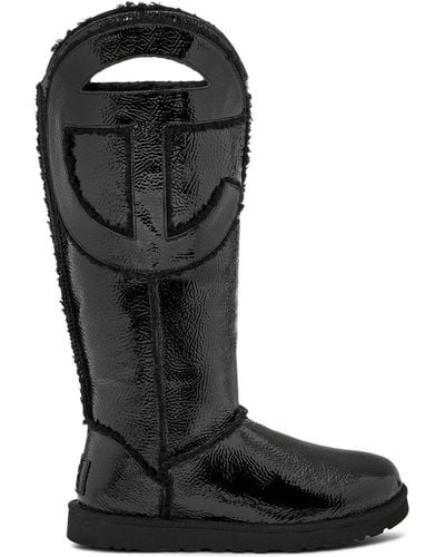 UGG X TELFAR 10Mm Telfar Tall Crinkle Patent Boots - Black