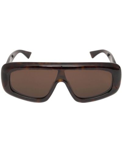 Bottega Veneta Bombe Shield Acetate Sunglasses - Brown