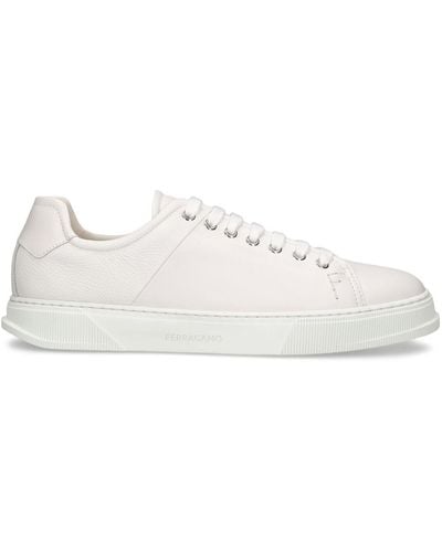 Ferragamo Clayton Leather Sneakers - White