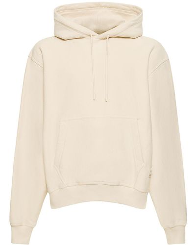 Burberry Logo Cotton Hoodie - Natural