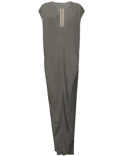 Rick Owens DRKSHDW Arrowhead Cotton Jersey Long Dress - Grey